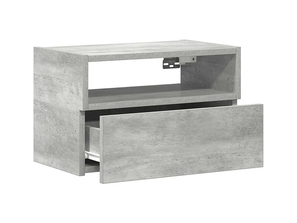 Table de chevet murale gris béton 45x26x28,5 cm