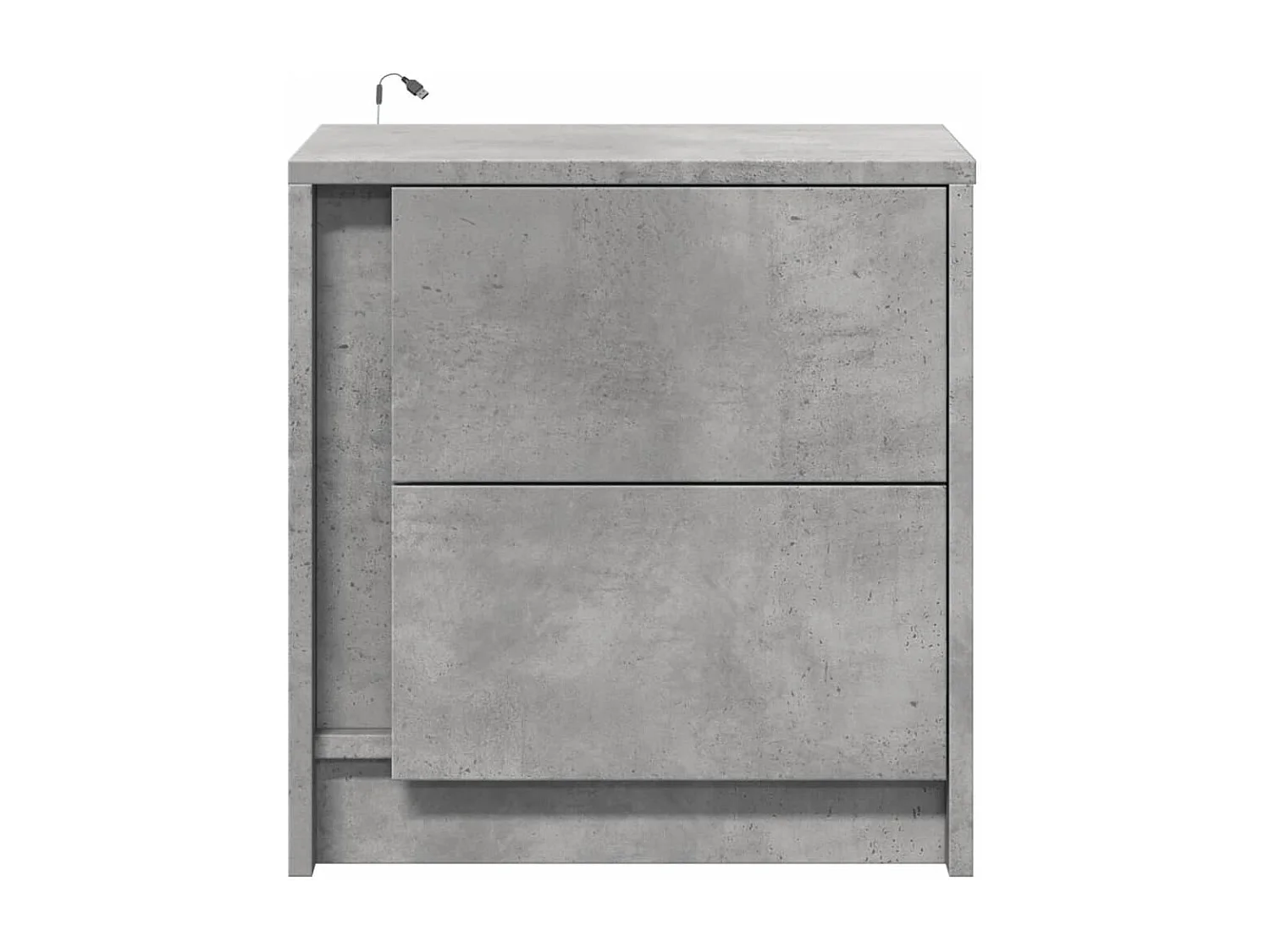 Tables de chevet et lumières LED 2 pièces gris béton