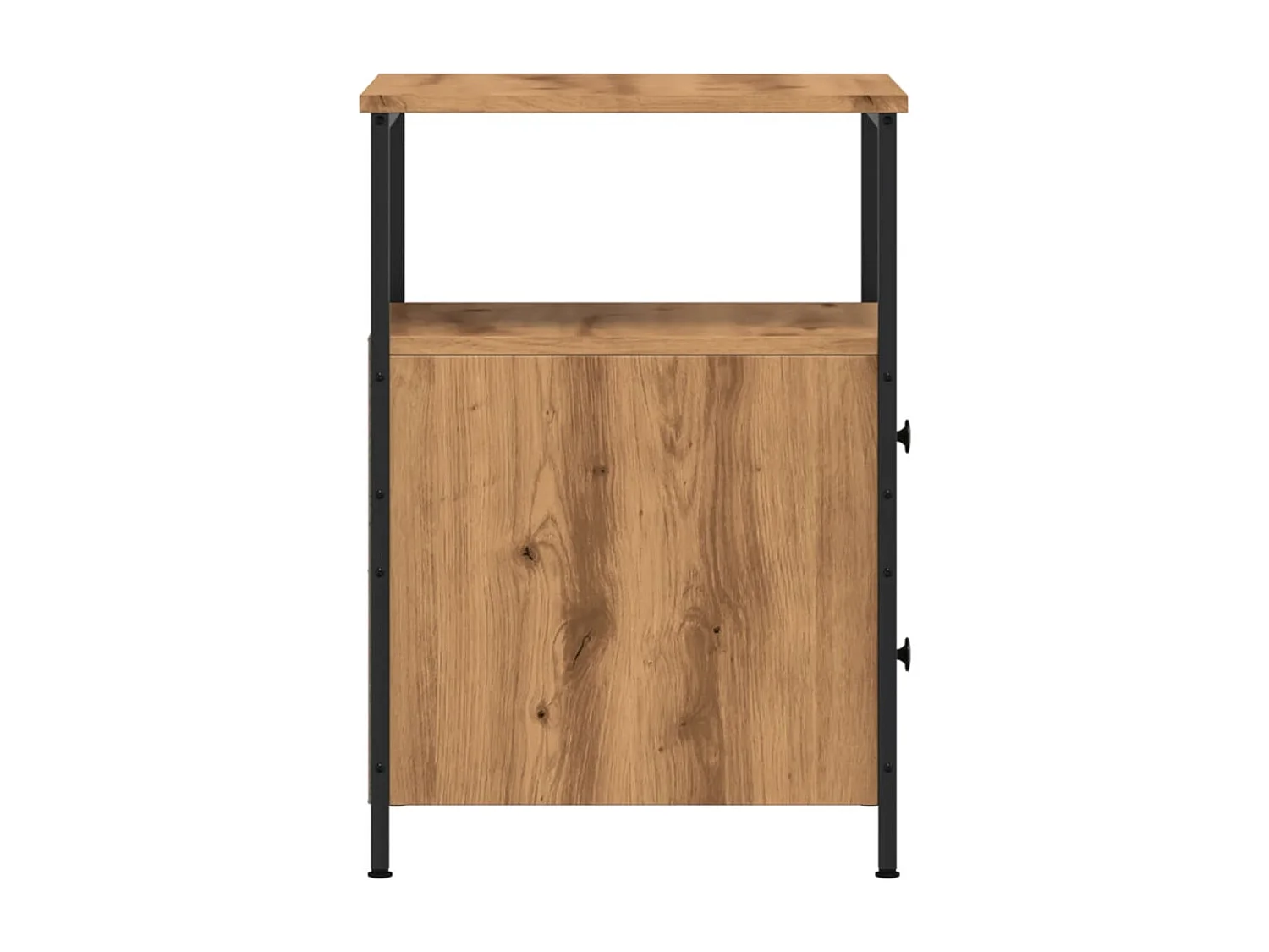 Table de chevet chêne artisanal 34x35,5x50 cm bois d'ingénierie