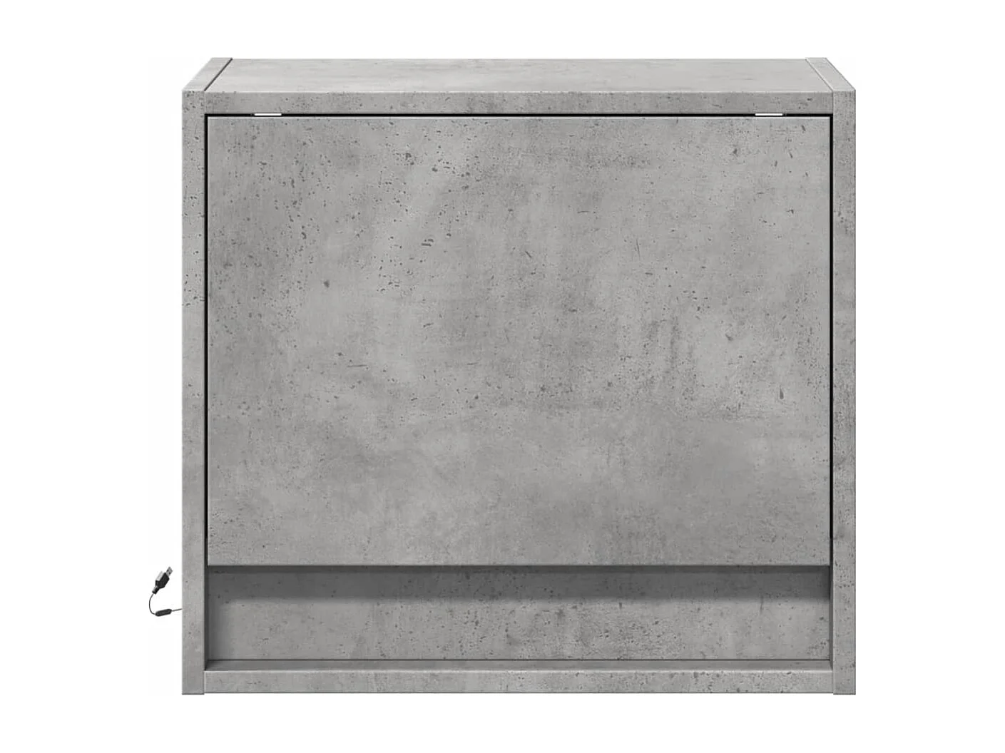 Tables de chevet murales avec lumières LED 2 pièces gris béton