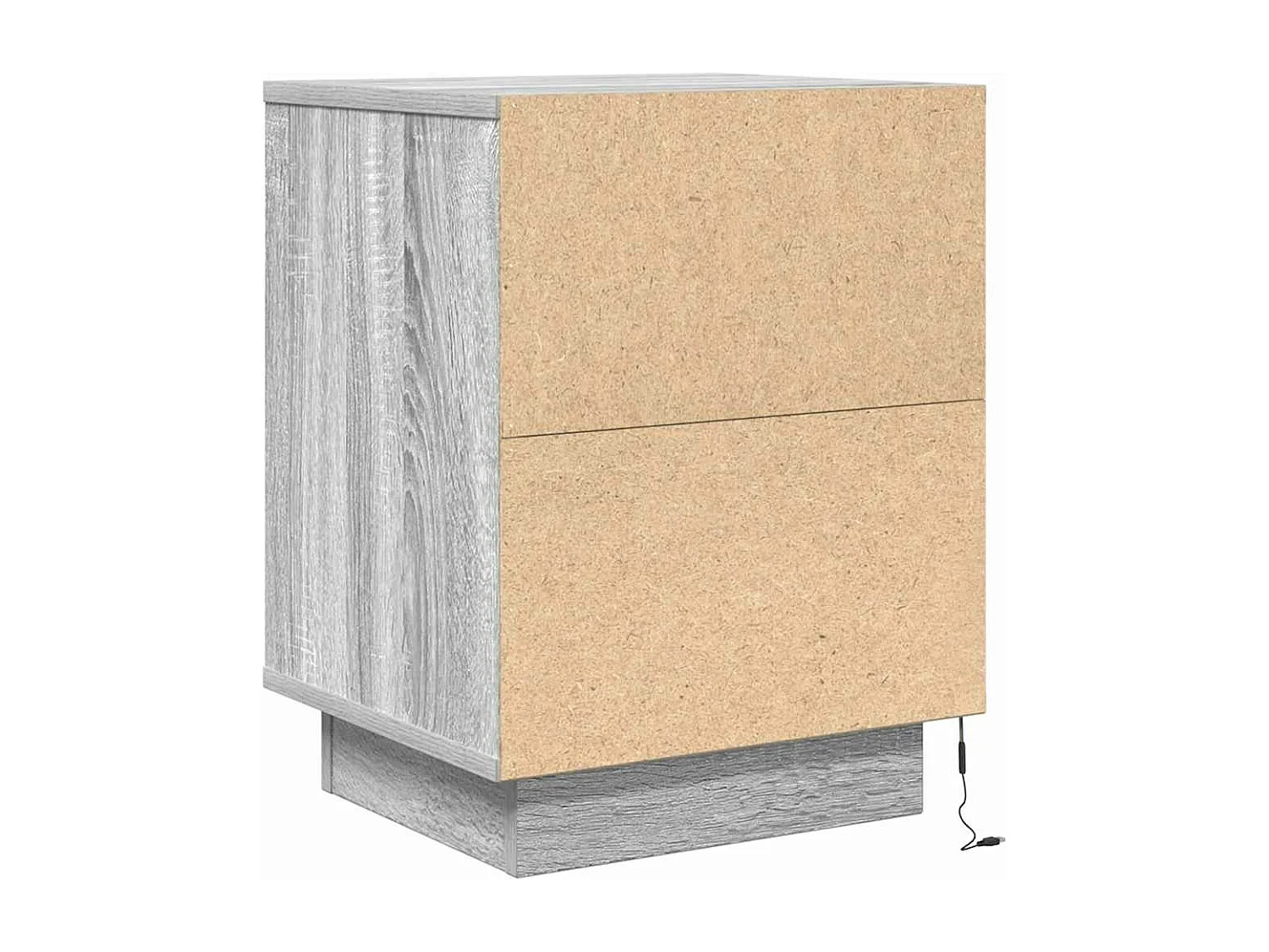 Tables de chevet avec lumières LED 2 pièces sonoma gris 38x34x50cm