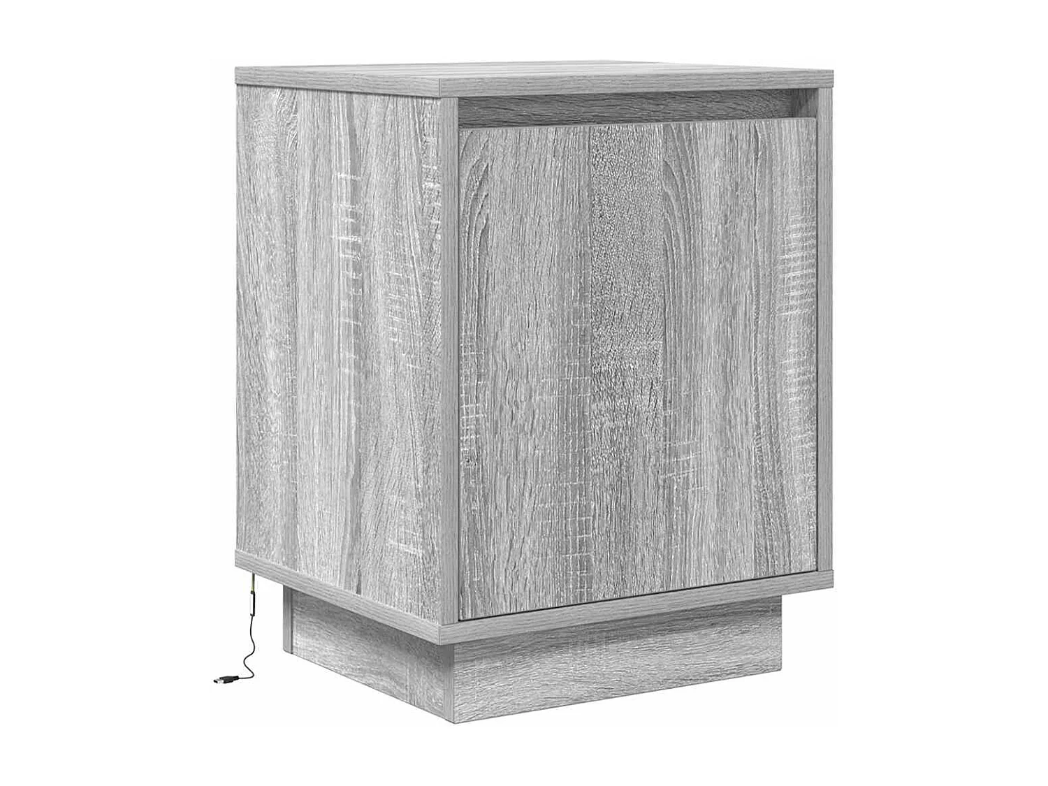 Tables de chevet avec lumières LED 2 pièces sonoma gris 38x34x50cm