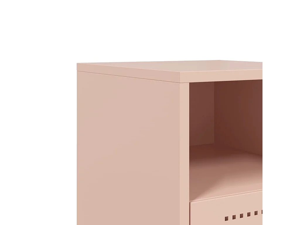 Tables de chevet 2 pièces rose 36x39x60,5 cm acier