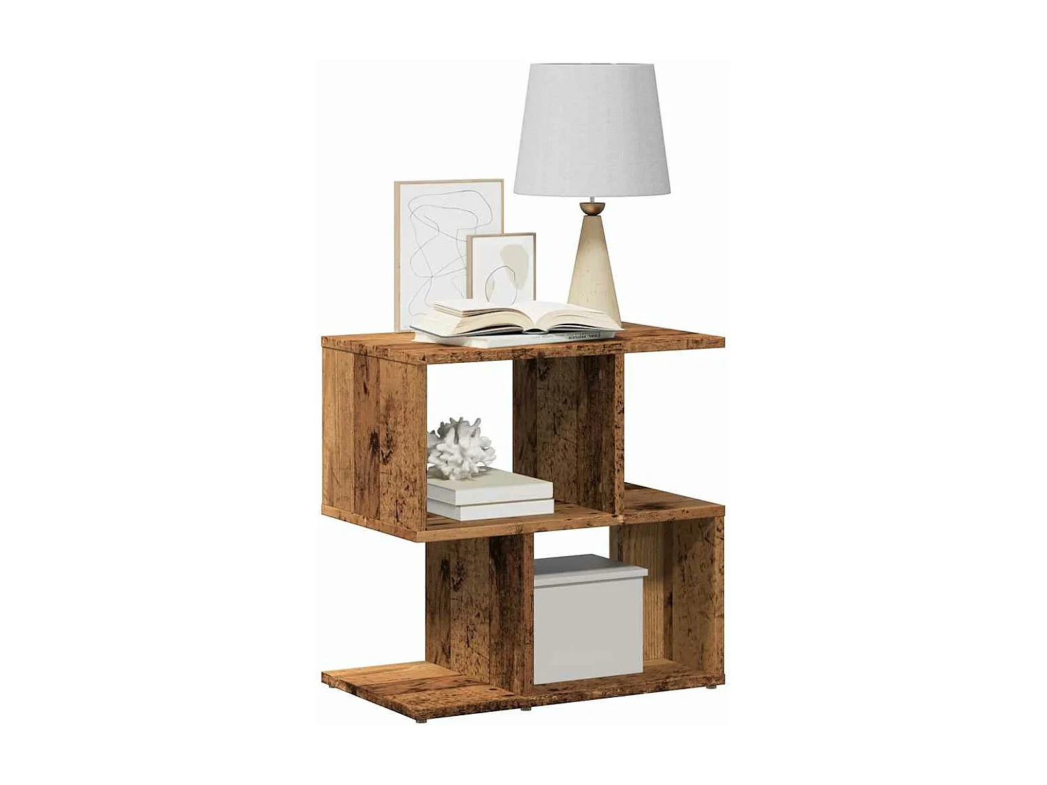 Tables de chevet 2pièces vieux bois 50x30x51,5cm bois d'ingénierie