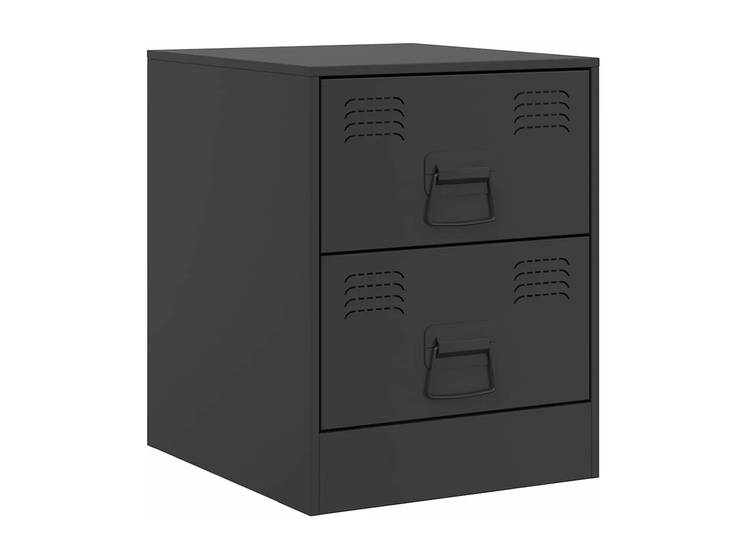 Table de chevet noir 34,5x39x44 cm acier