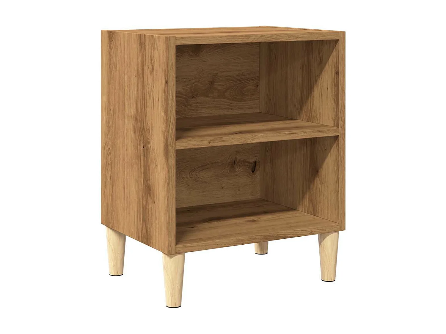 Nachtkastje 40x30x50 cm bewerkt hout artisanaal eikenkleur