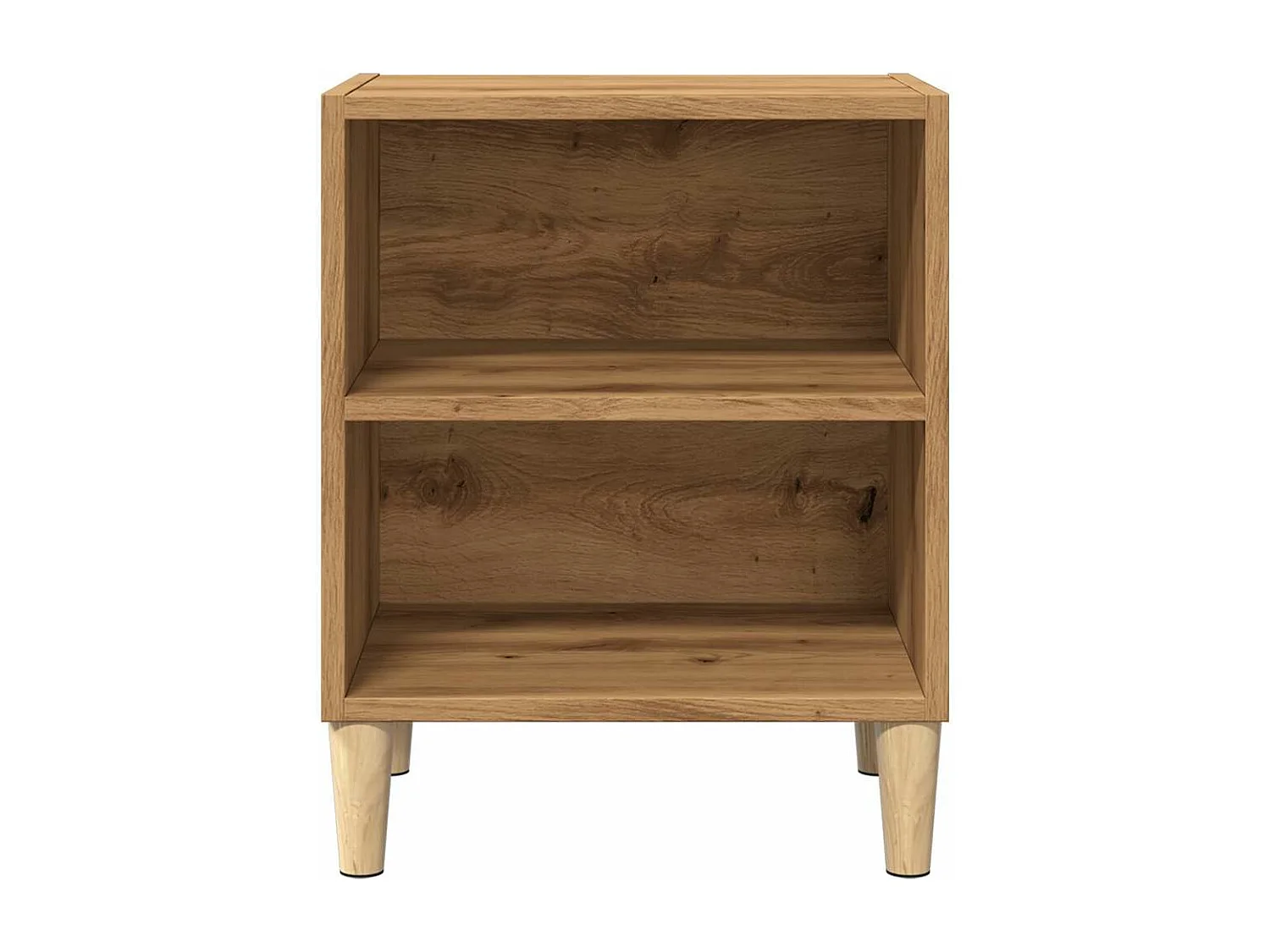 Nachtkastje 40x30x50 cm bewerkt hout artisanaal eikenkleur