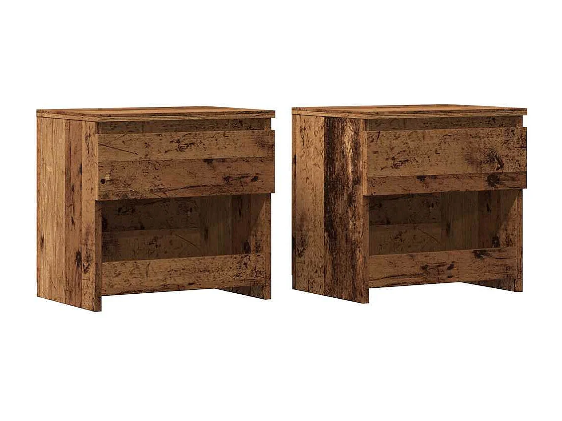 Mesitas de noche 2 unidades madera contrachapada madera vieja