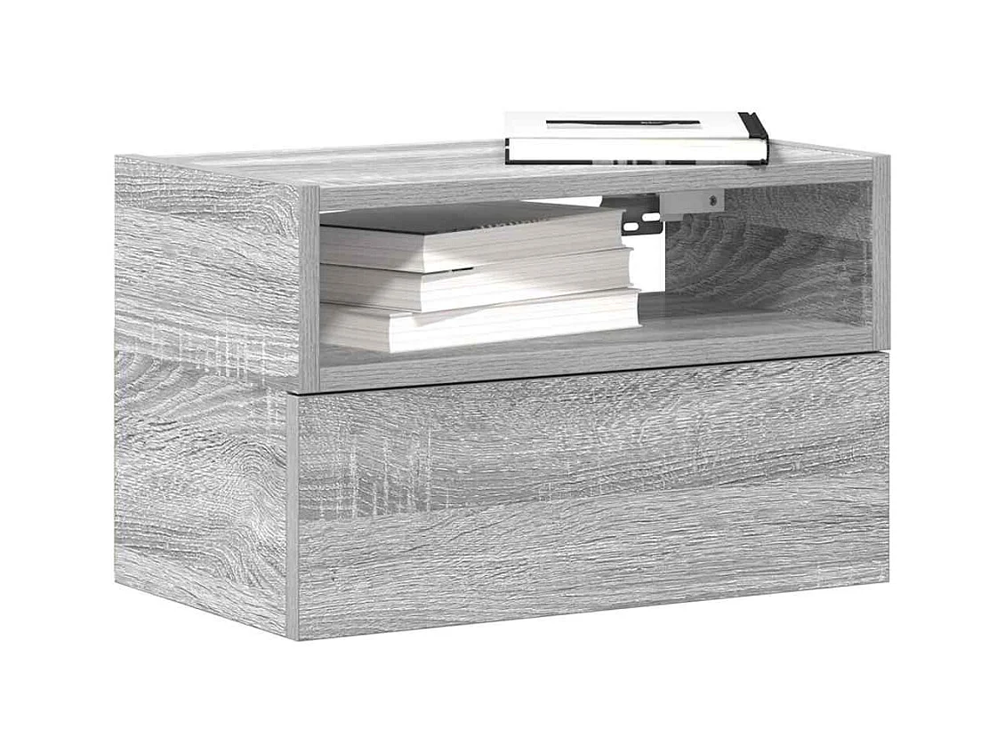Table de chevet murale sonoma gris 45x26x28,5 cm