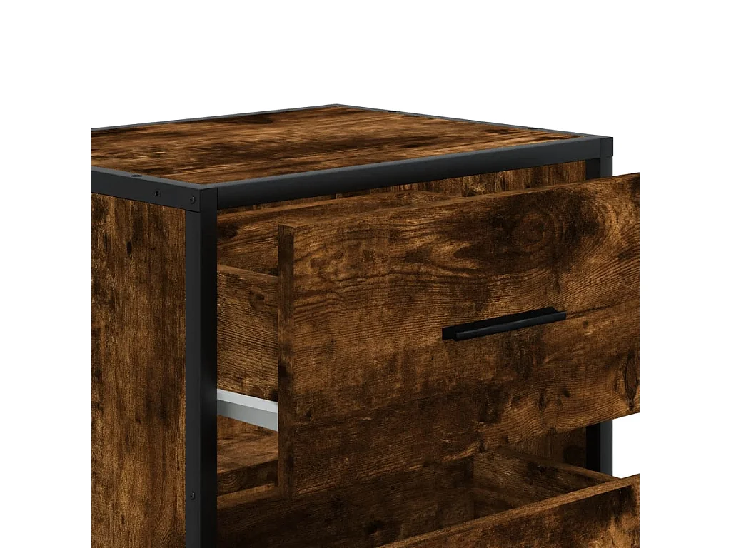 Mesita de noche madera de ingeniería roble ahumado 40x31x50 cm