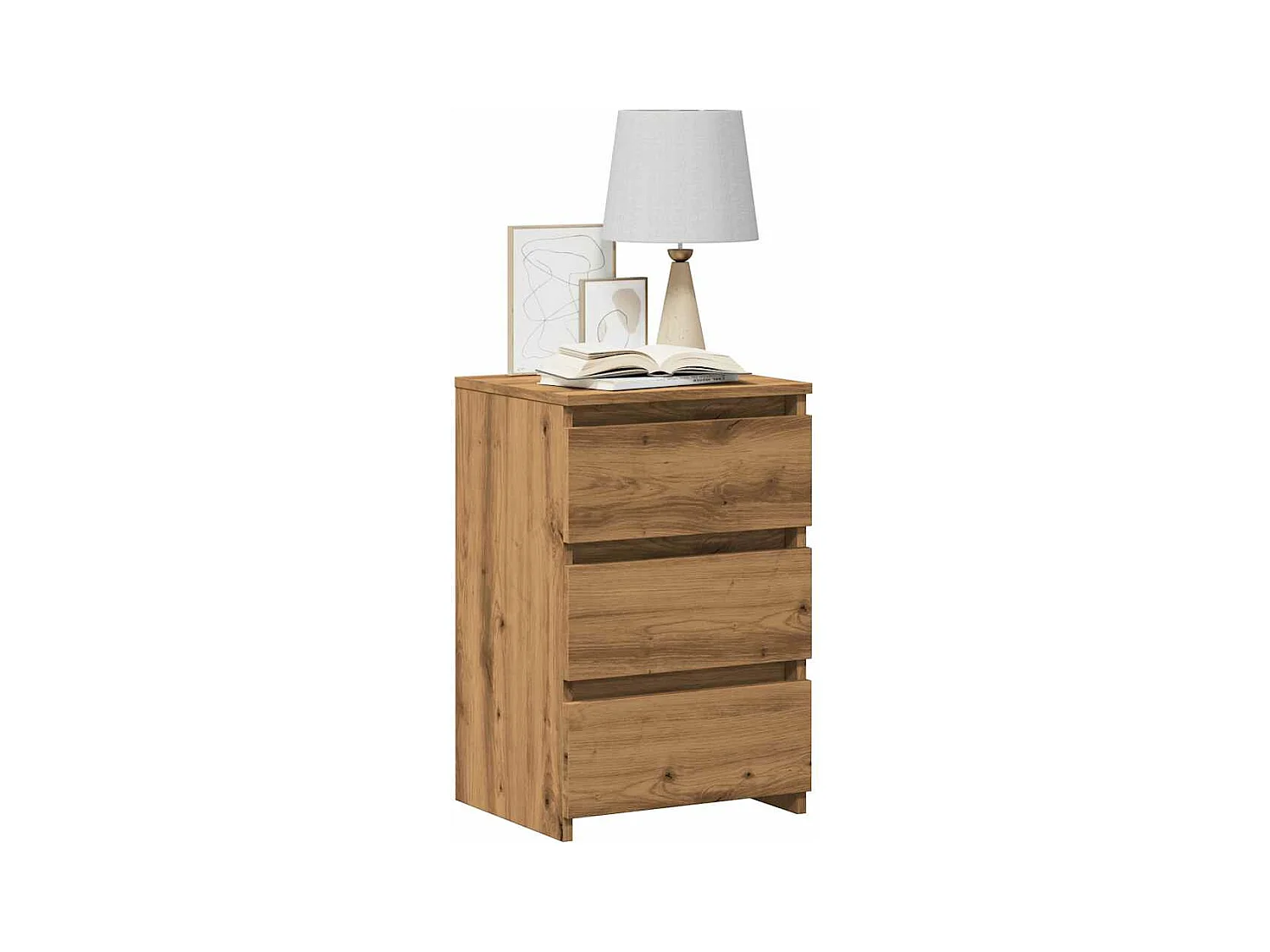 Tables de chevet 2 pièces chêne artisanal bois d'ingénierie