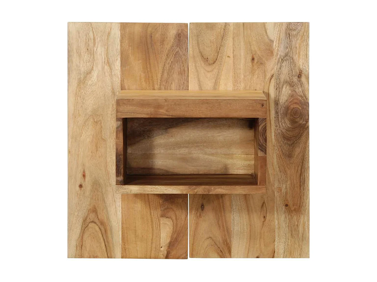 Mesita de noche madera maciza de acacia 50x27x50 cm