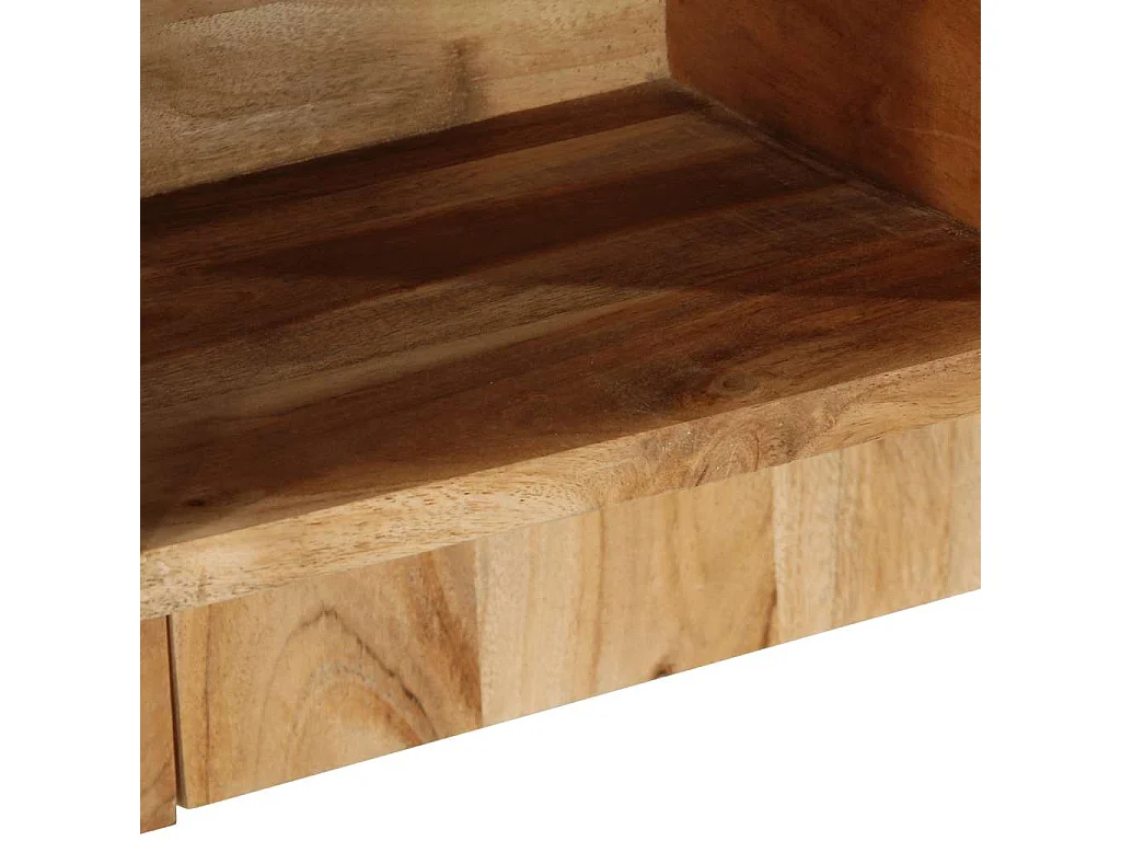 Mesita de noche madera maciza de acacia 50x27x50 cm