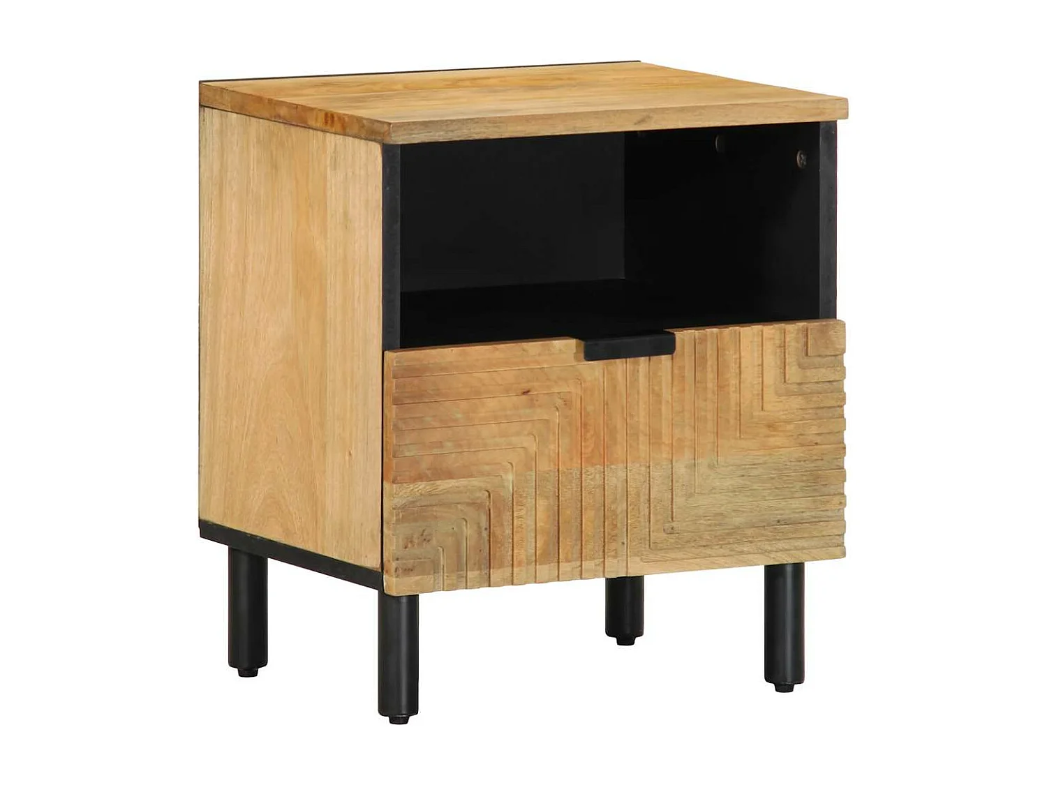 Tables de chevet 2 pièces 40x33x46 cm bois de manguier solide