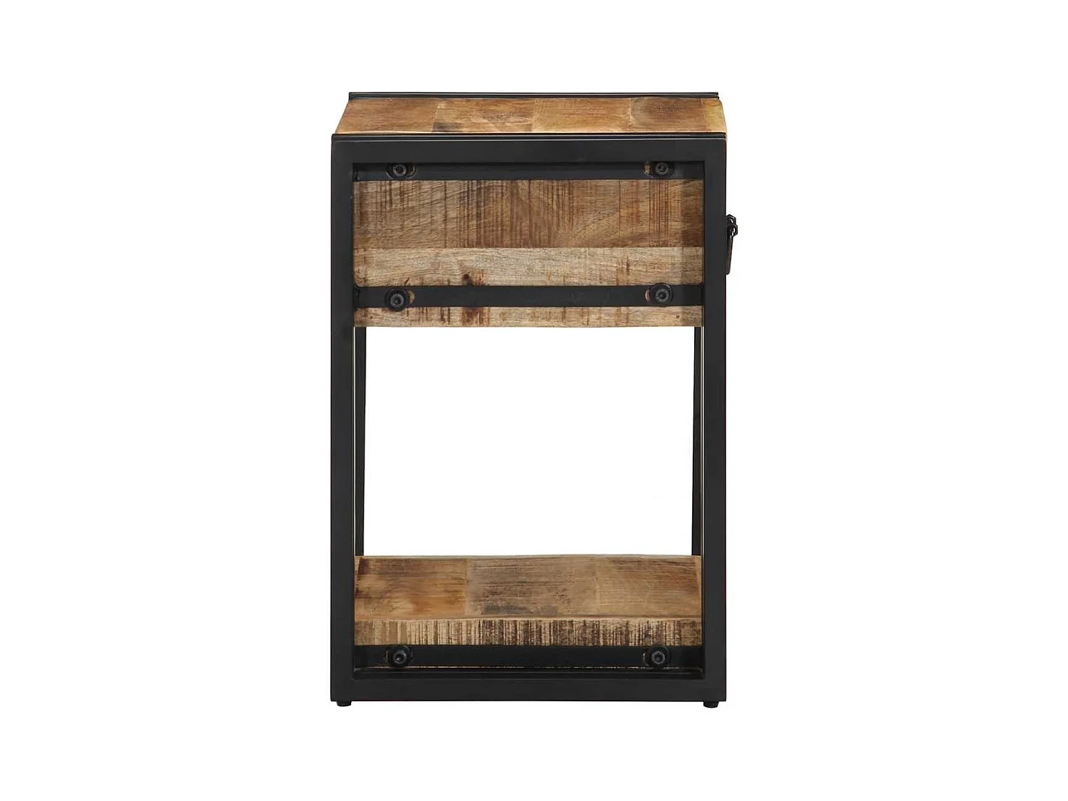Tables de chevet 2 pièces 40x35x50 cm bois de manguier massif brut