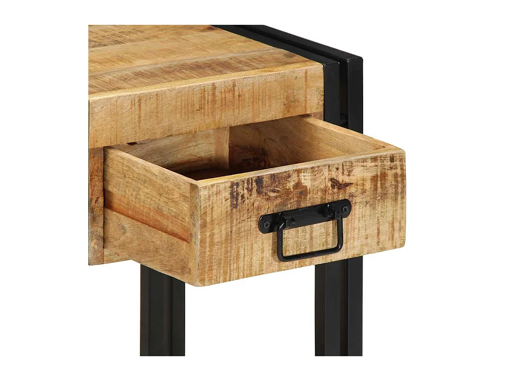 Tables de chevet 2 pièces 40x35x50 cm bois de manguier massif brut