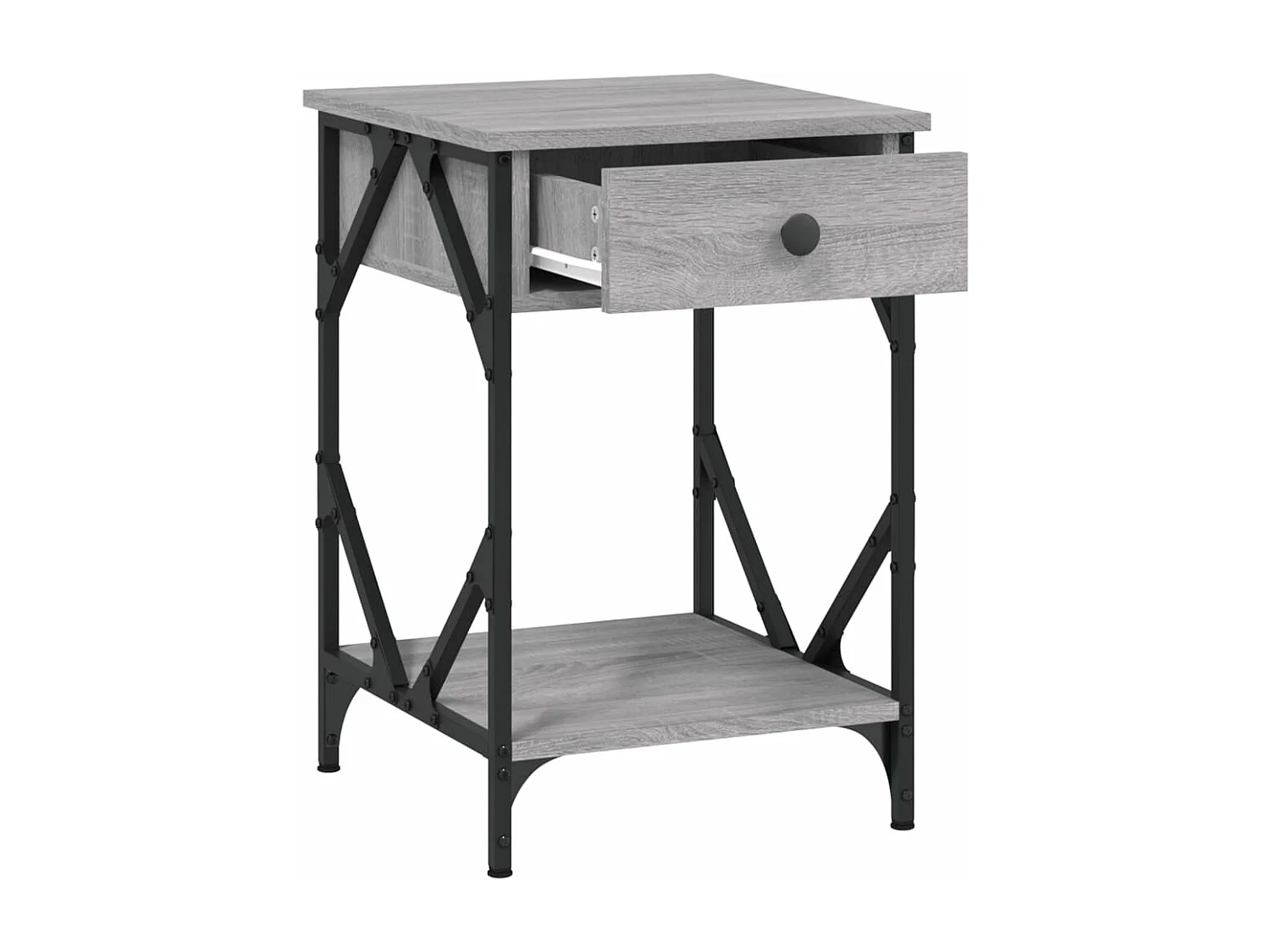 Table de chevet sonoma gris 40x42x60 cm bois d'ingénierie