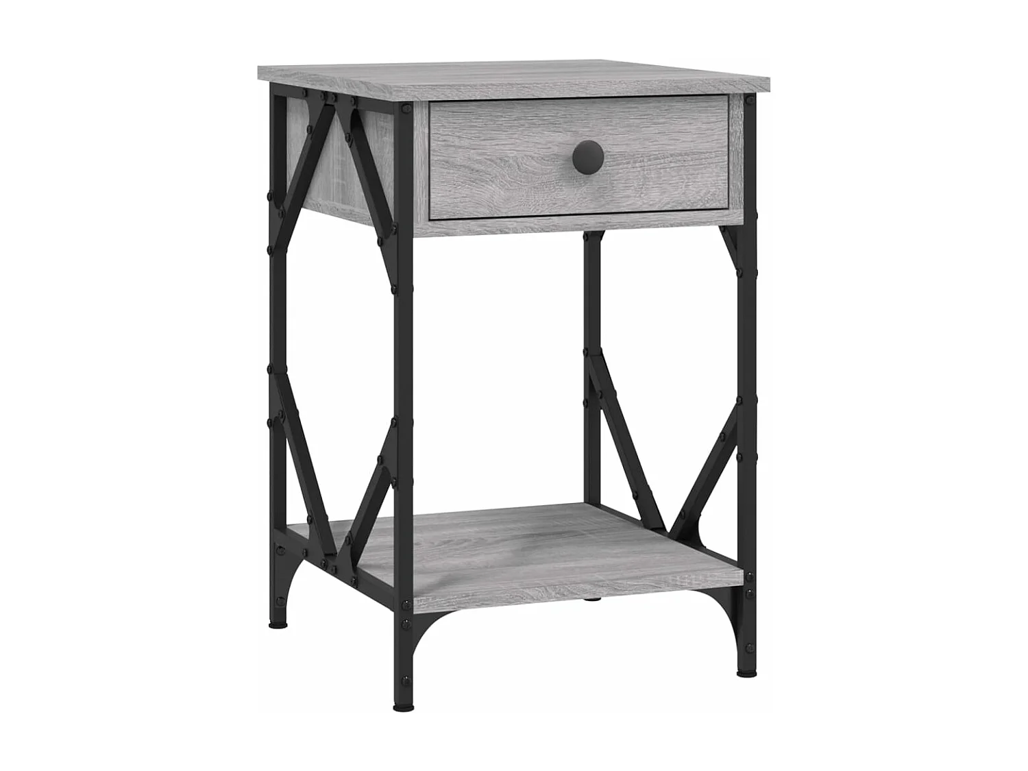 Table de chevet sonoma gris 40x42x60 cm bois d'ingénierie