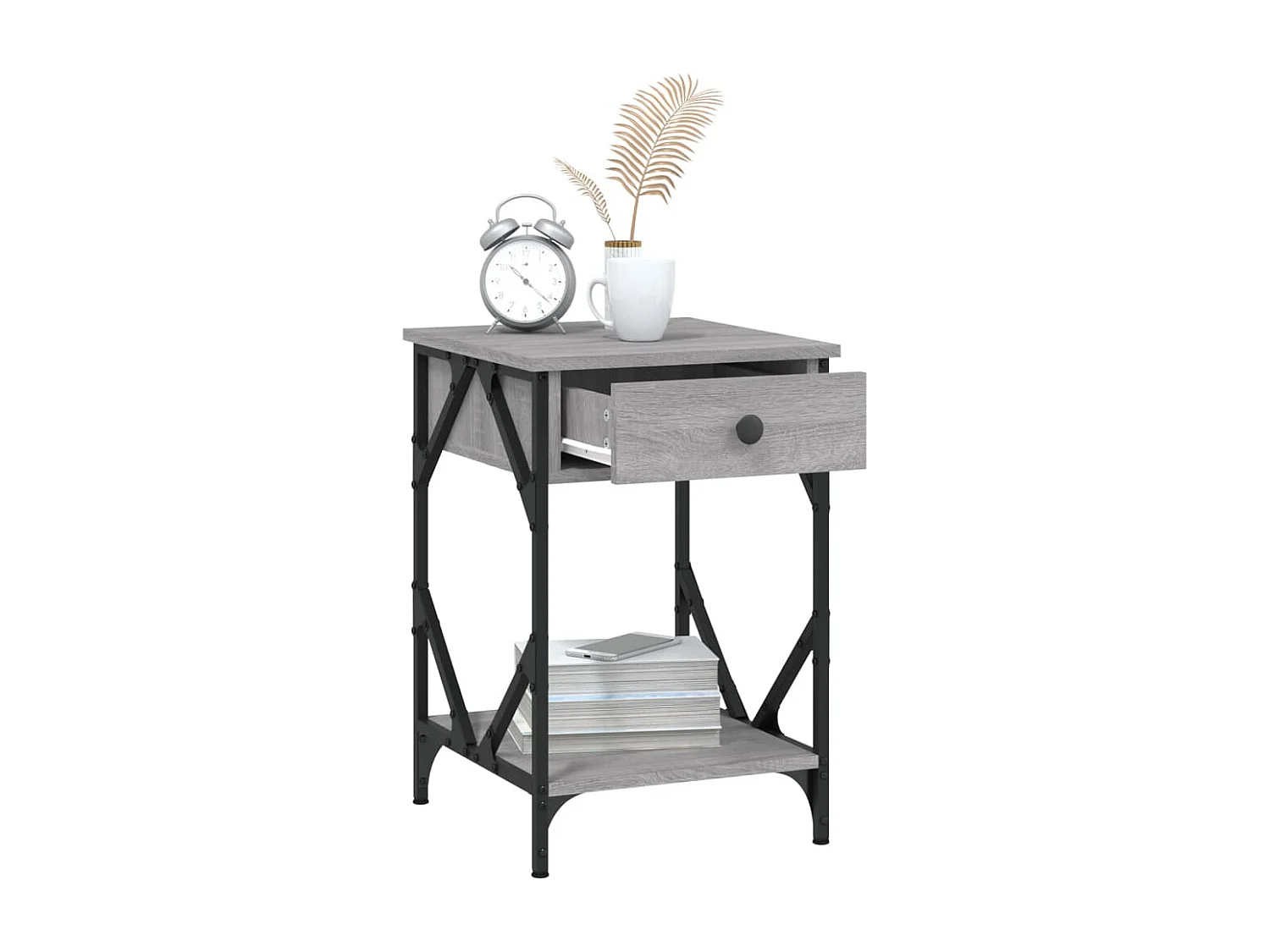 Table de chevet sonoma gris 40x42x60 cm bois d'ingénierie