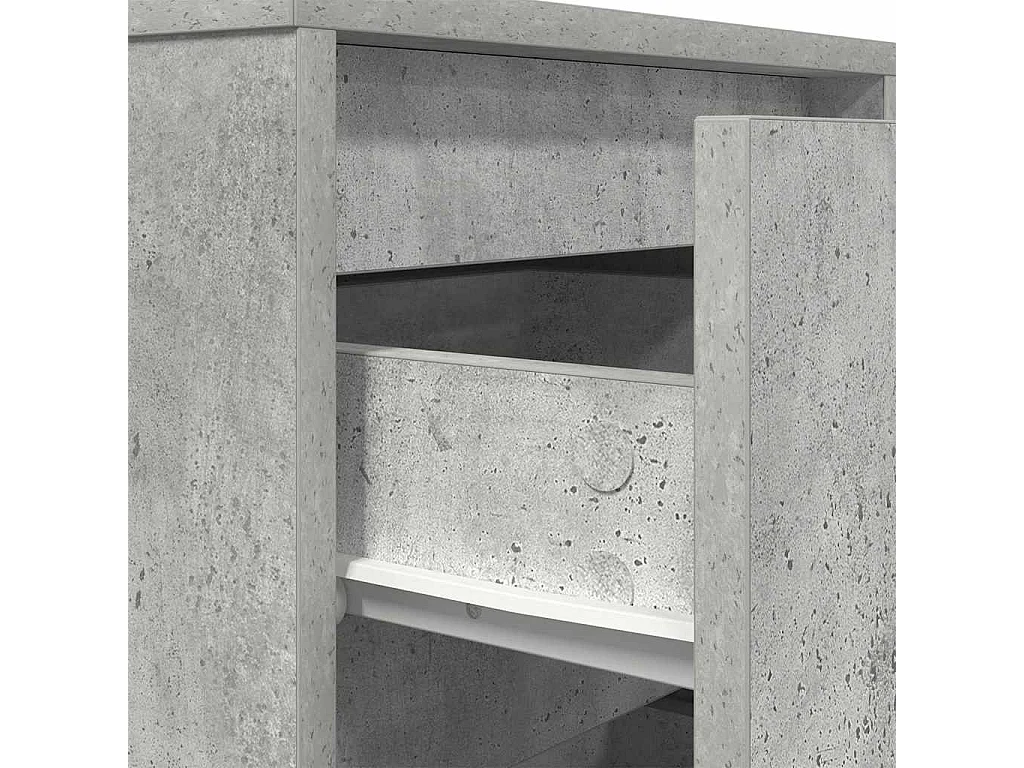 Mesa de cabeceira com luzes LED 38x34x50 cm cinzento-cimento