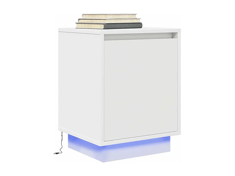Armário de cabeceira com luzes LED branco 38x34x50 cm