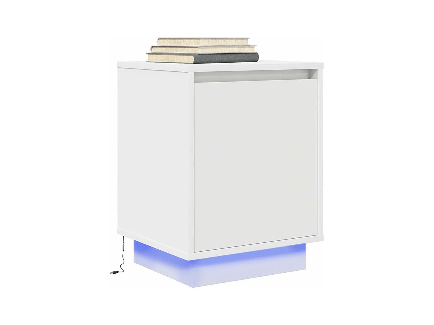 Table de chevet avec lumières LED blanc 38x34x50 cm