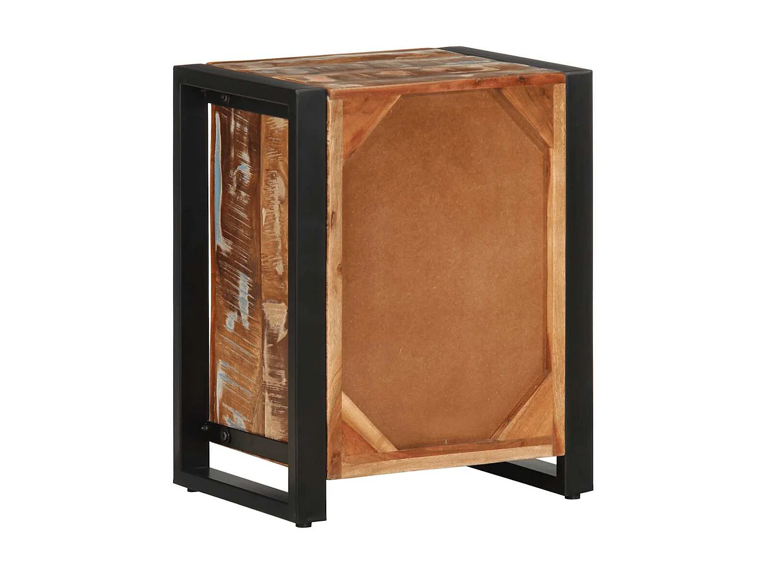 Mesas de cabeceira 2 peças madeira maciça áspera multicor manga