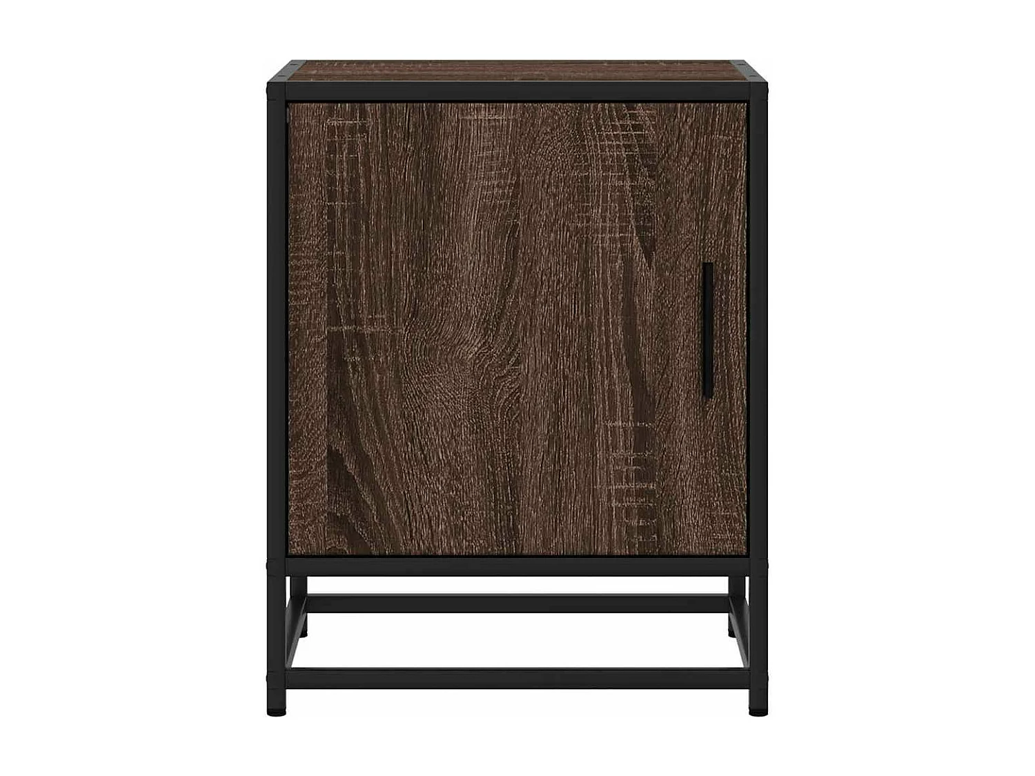 Nachtkastje 40x31x50 cm bewerkt hout en metaal bruin eikenkleur