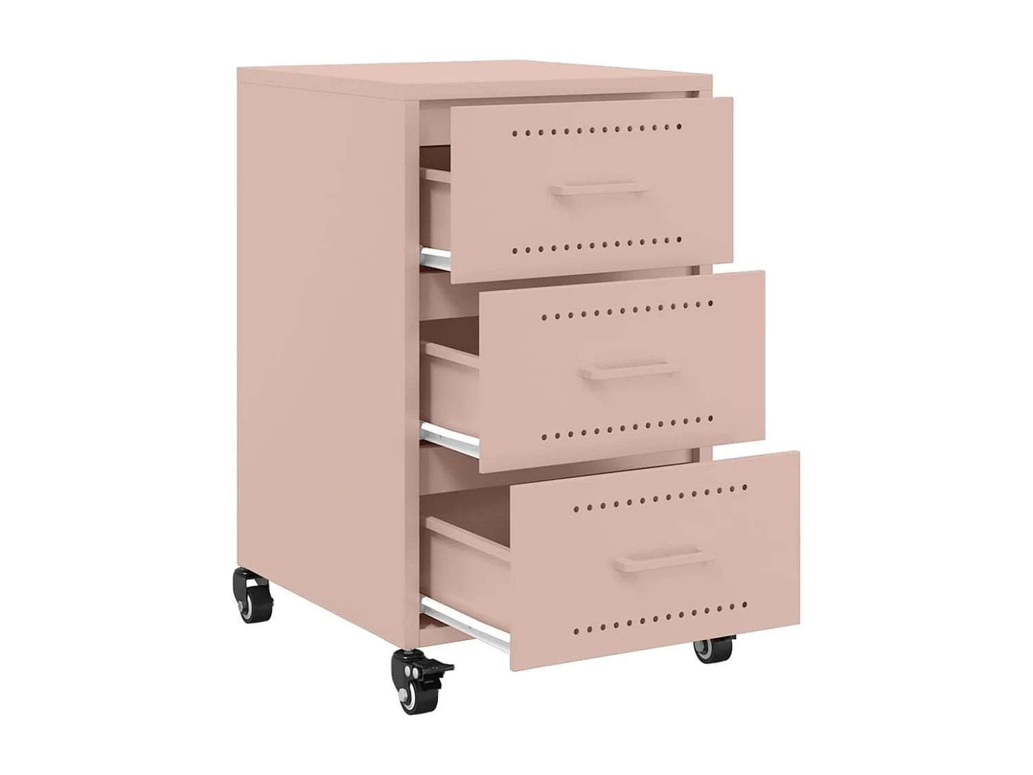 Table de chevet rose 36x39x59 cm acier