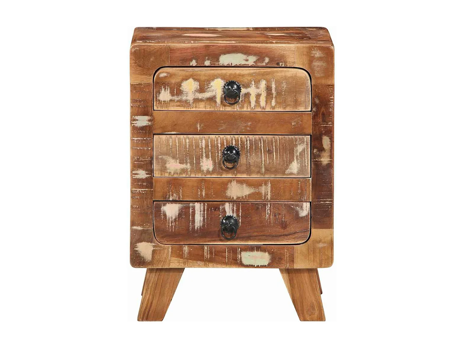 Mesita de noche 37x32x50 cm madera maciza reciclada