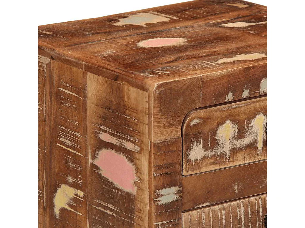 Mesita de noche 37x32x50 cm madera maciza reciclada