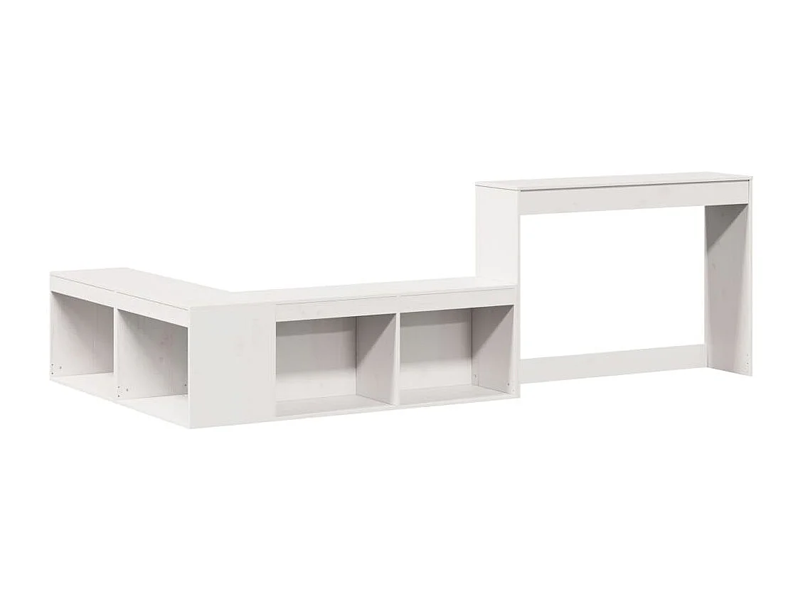 Table de chevet avec bureau blanc bois de pin massif