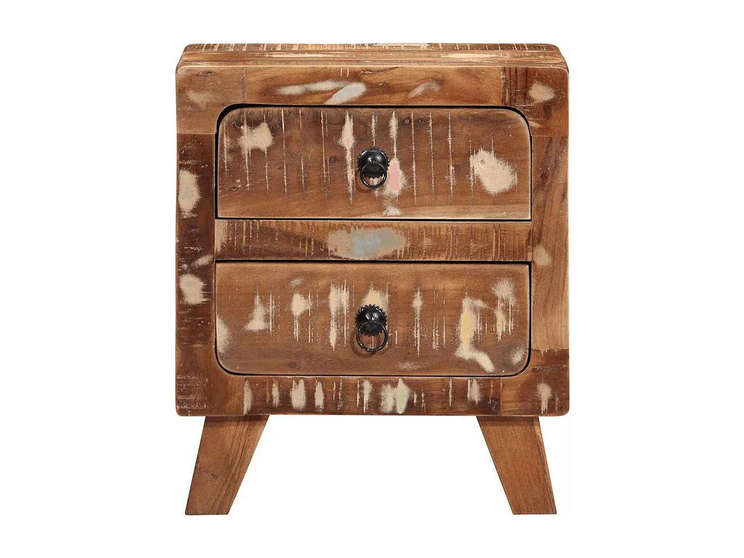 Table de chevet 2 pièces 40x32x46 cm bois massif de récupération