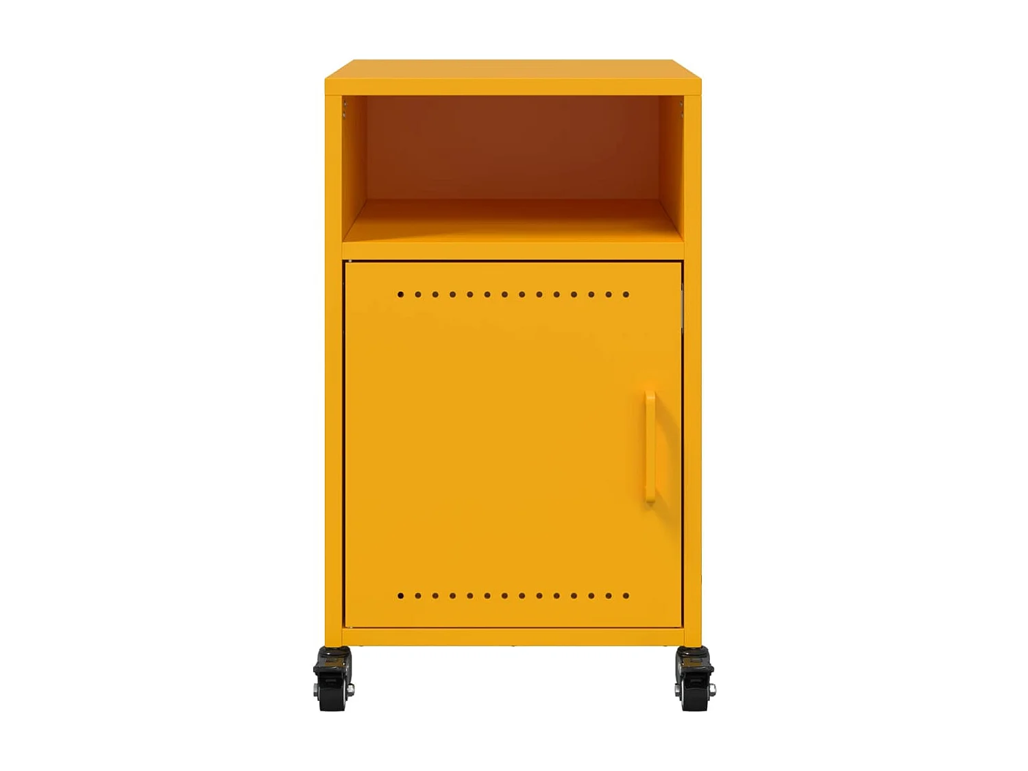 Table de chevet jaune moutarde 36x39x59 cm acier