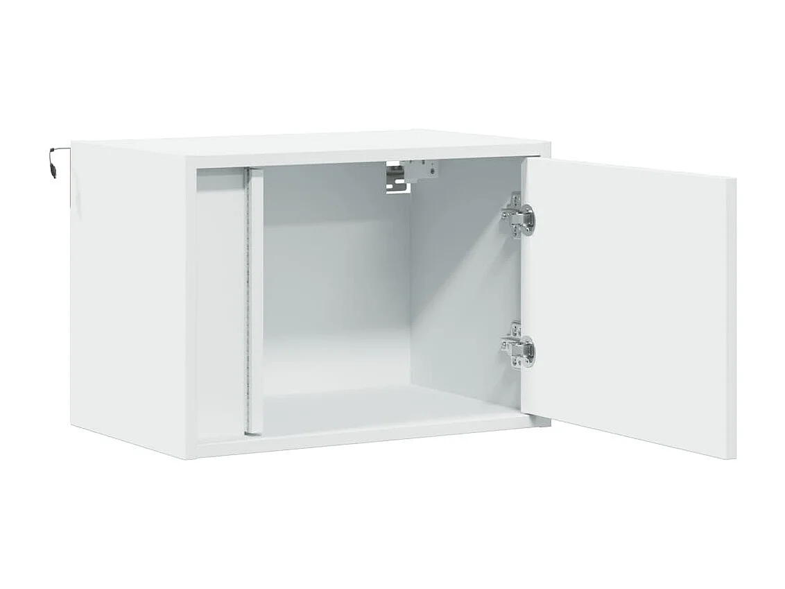 Tables de chevet murales avec lumières LED 2 pièces blanc