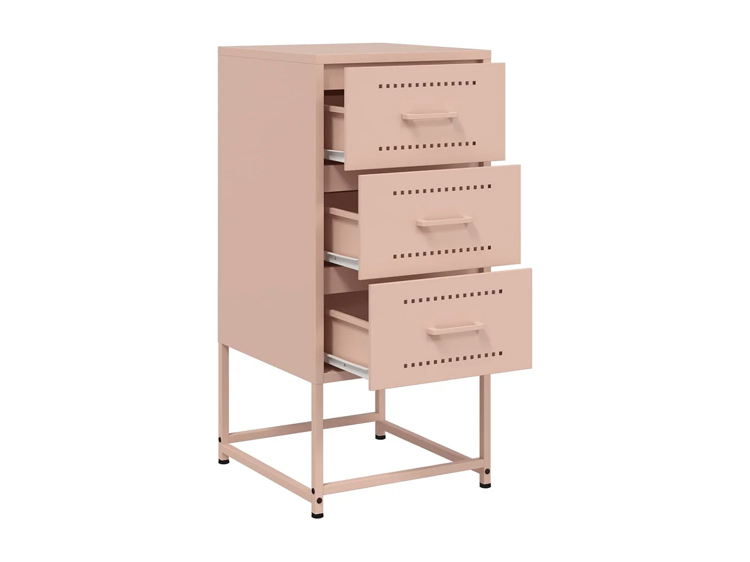 Table de chevet rose 36x39x78 cm acier