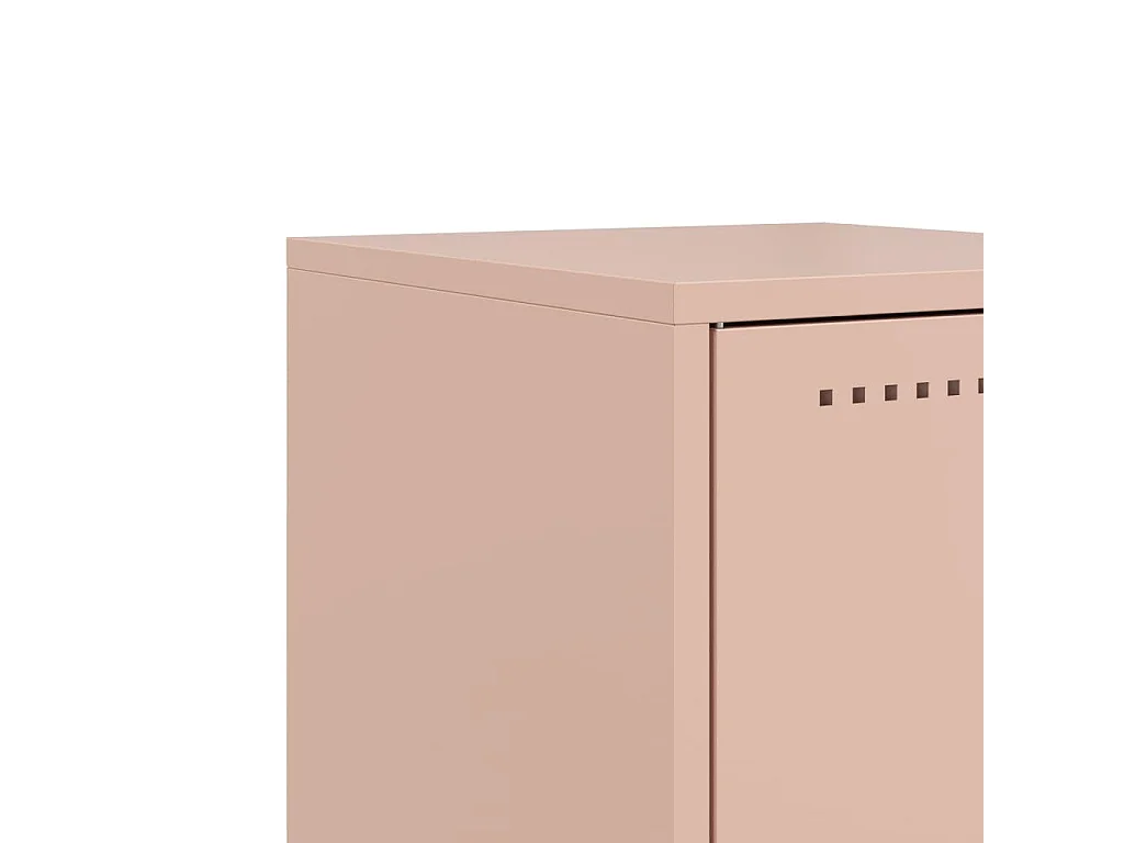 Table de chevet rose 36x39x78 cm acier