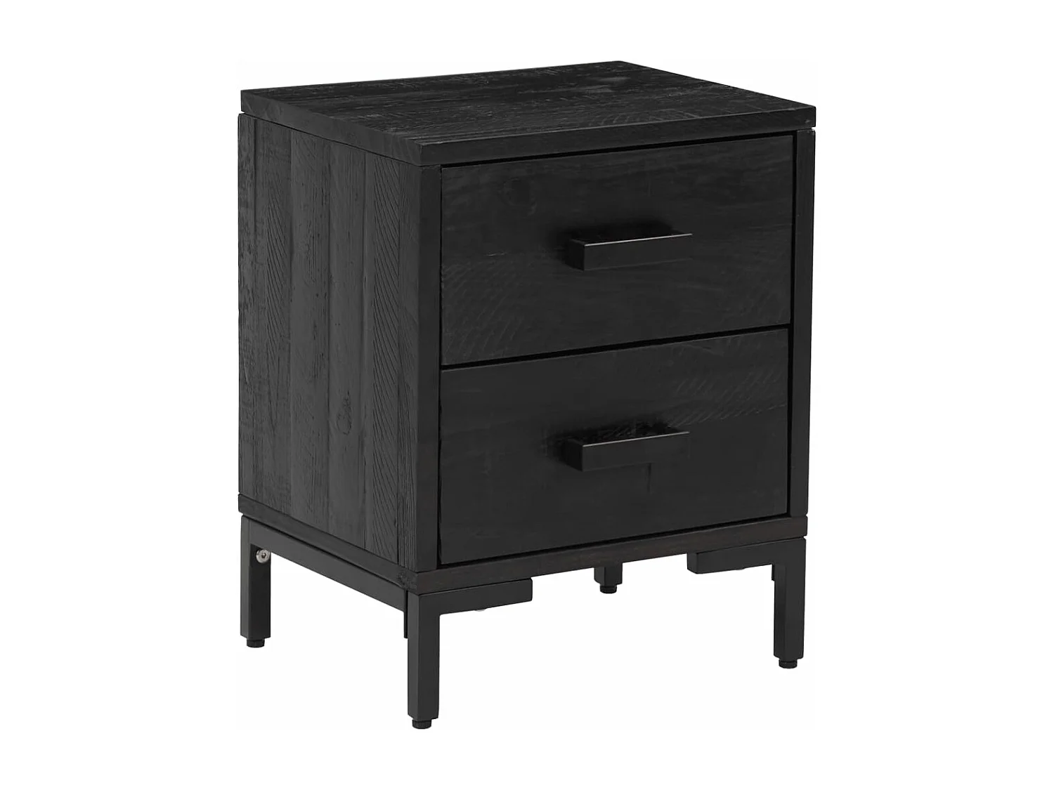 Tables de chevet 2 pièces Noir 36x30x45 cm Bois de pin massif