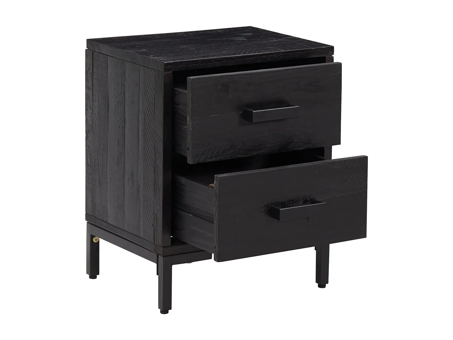 Tables de chevet 2 pièces Noir 36x30x45 cm Bois de pin massif