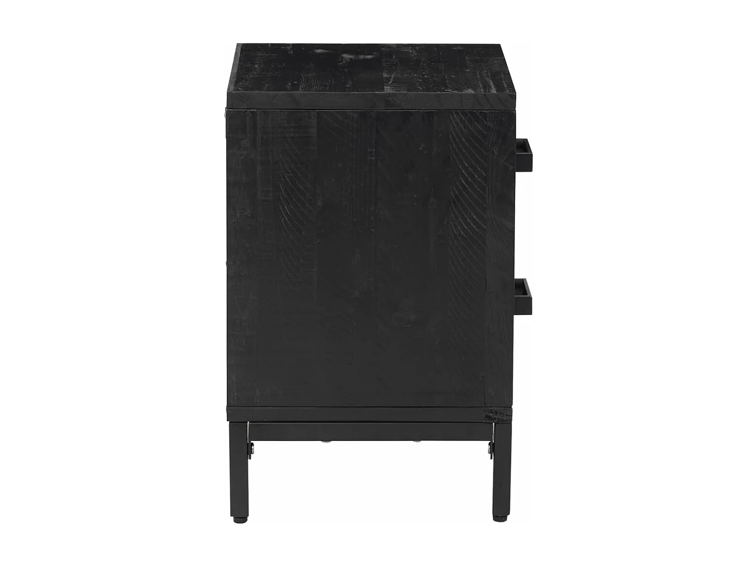 Tables de chevet 2 pièces Noir 36x30x45 cm Bois de pin massif