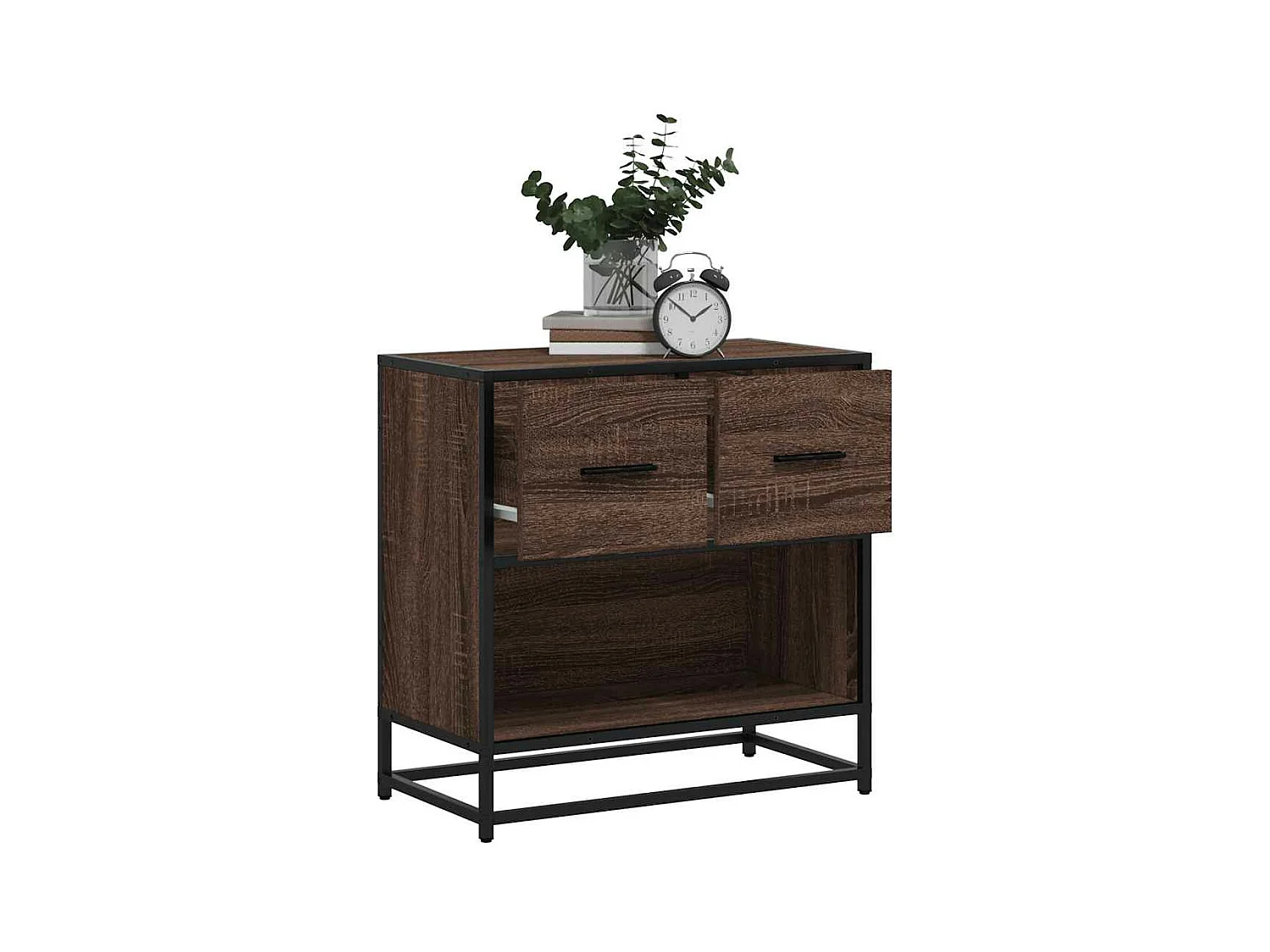 Mesa cabeceira carvalho castanho 60x31x60 cm madeira trabalhada