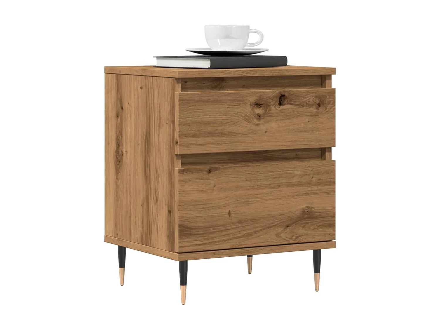 Mesita de noche madera de ingeniería roble artisian 40x35x50 cm