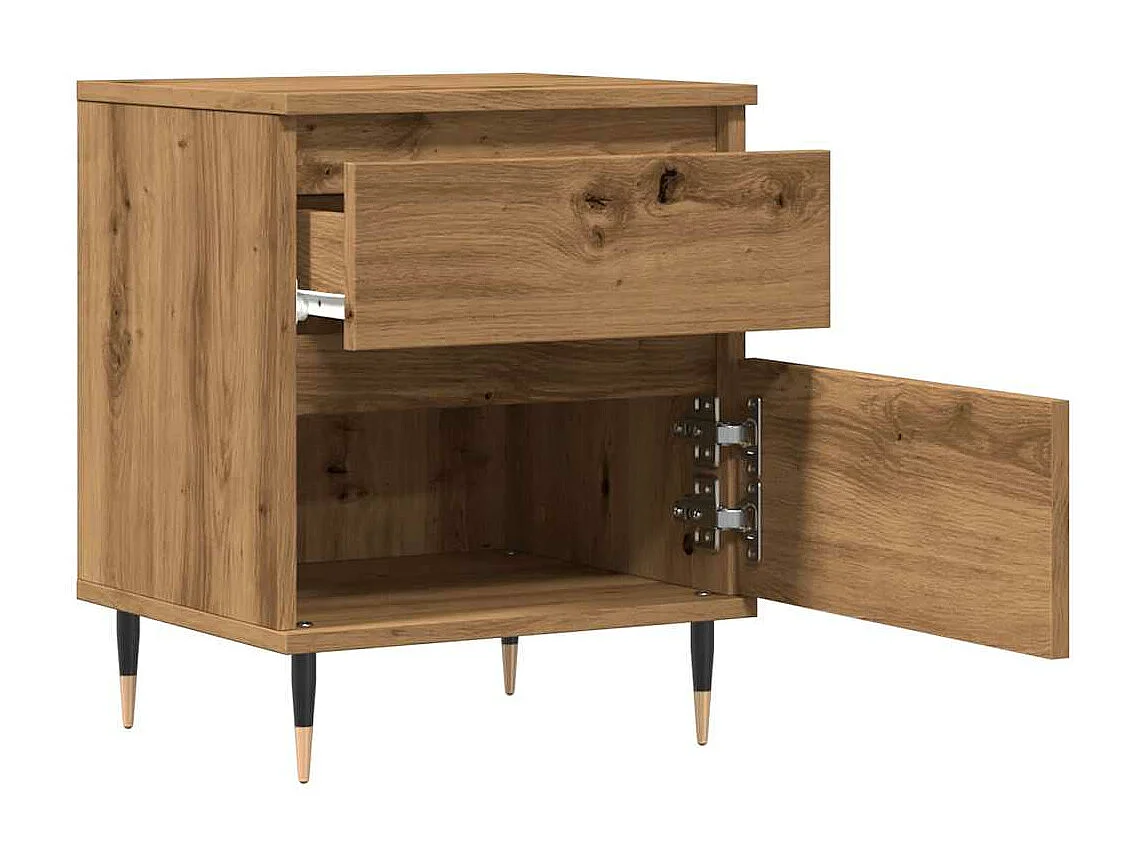 Mesita de noche madera de ingeniería roble artisian 40x35x50 cm