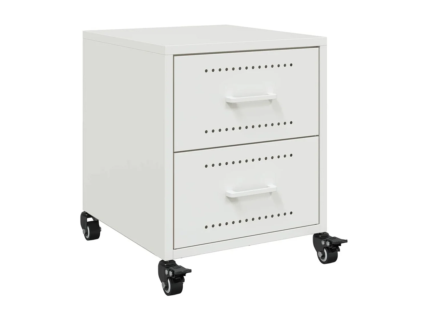 Table de chevet blanc 36x39x43,5 cm acier