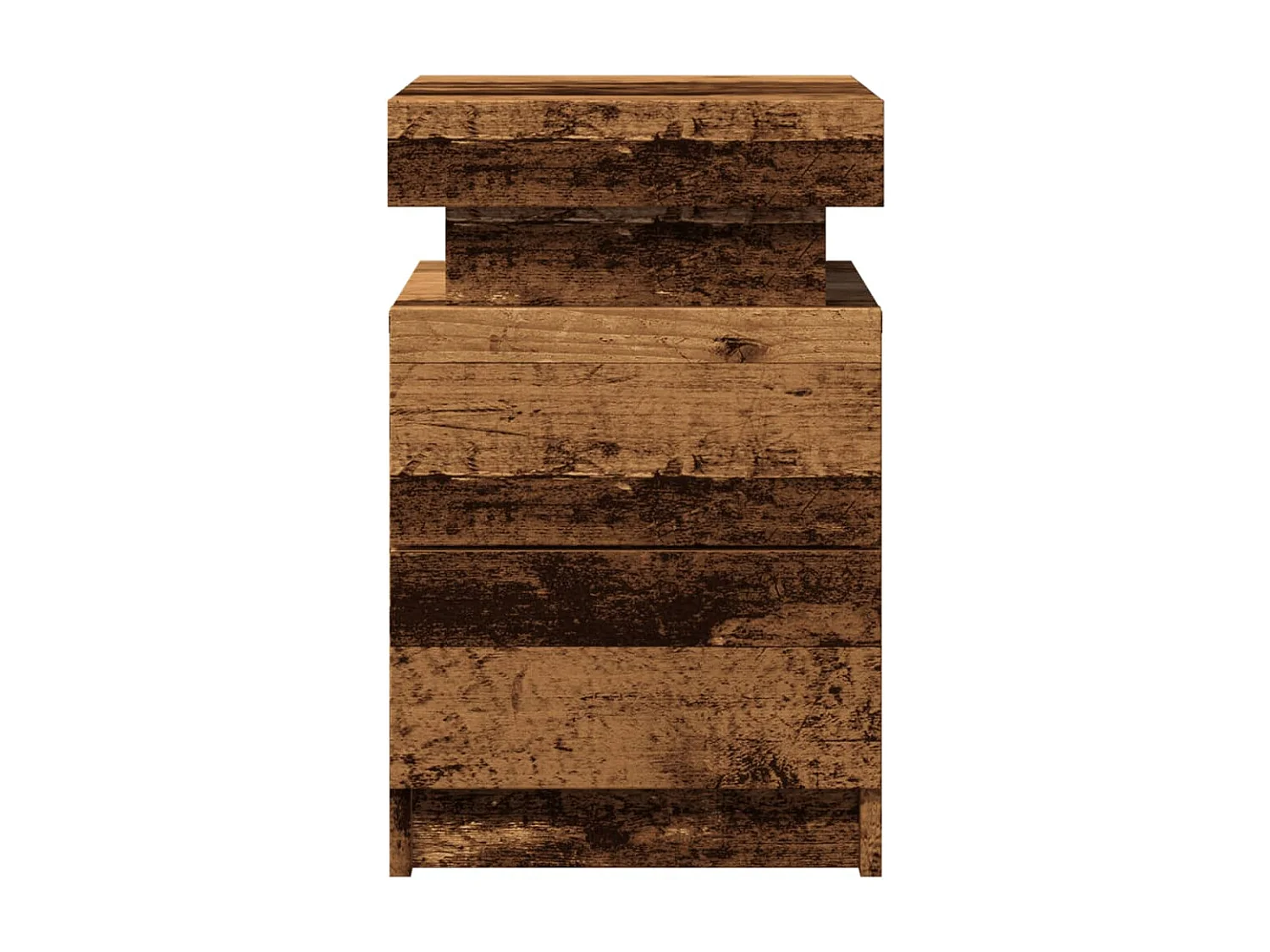 Nachtkastjes 2 st met LED 35x39x55 cm hout oud houtkleurig