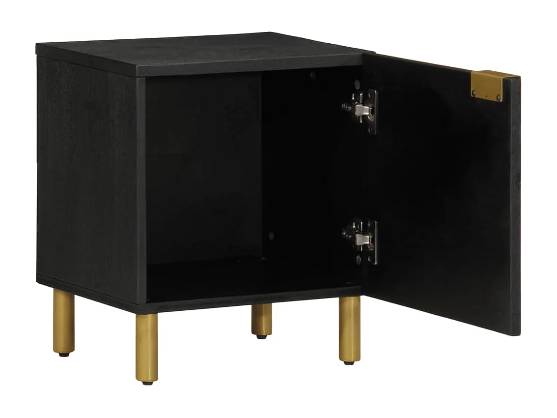 Tables de chevet 2 pièces noir 40x33x46 cm bois de manguier solide