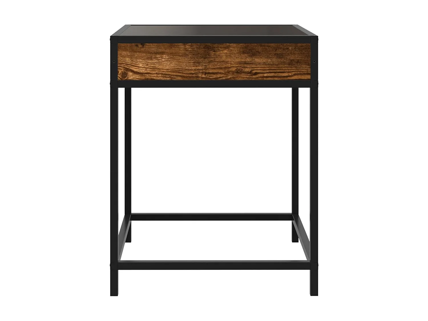 Table de chevet avec LED infini chêne fumé 40x40x51 cm