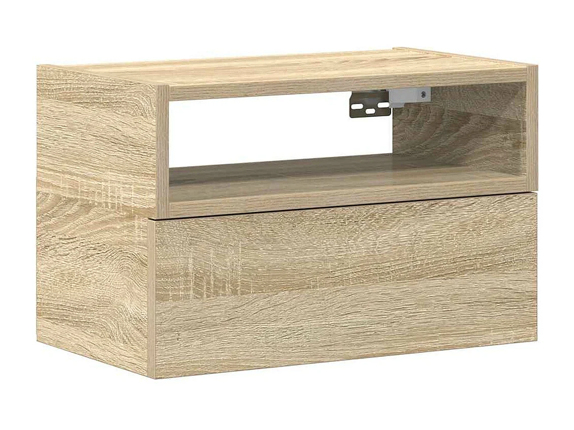 Table de chevet murale chêne sonoma 45x26x28,5 cm