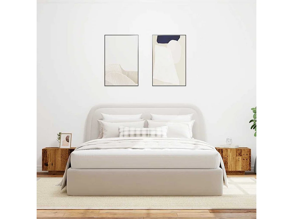 Nachtkastje 100x35x40 cm bewerkt hout oud houtkleurig