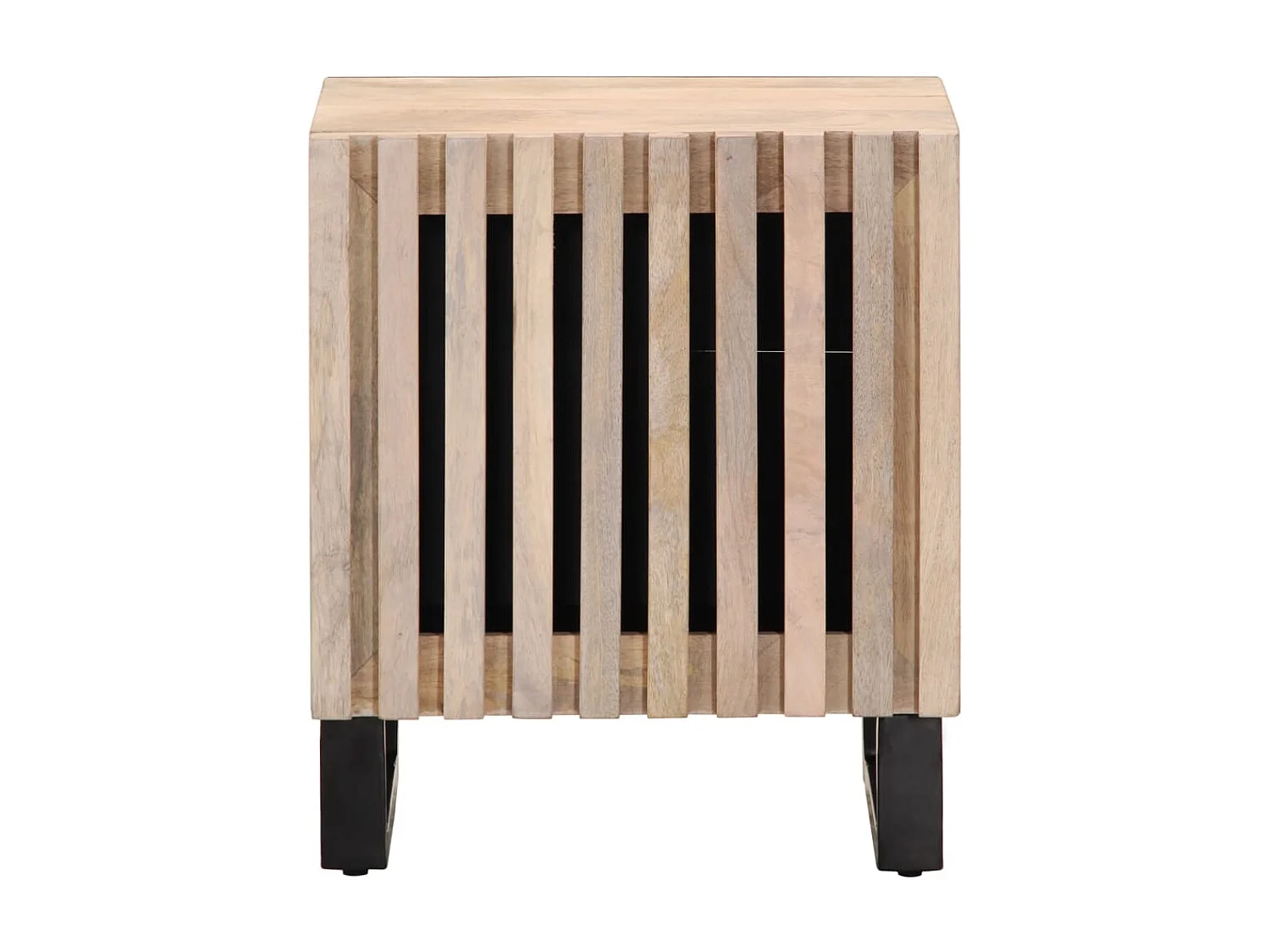 Mesitas de noche madera maciza mango blanqueado 40x33x46 cm